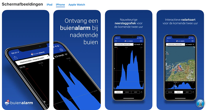 Blijf op de hoogte met Buienalarm