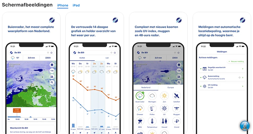 Buienrader één van de bekendste weer apps